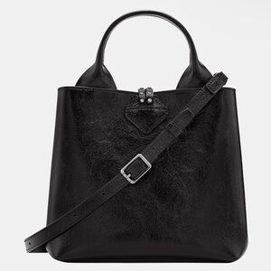 Longchamp Black Leather Tote Bag